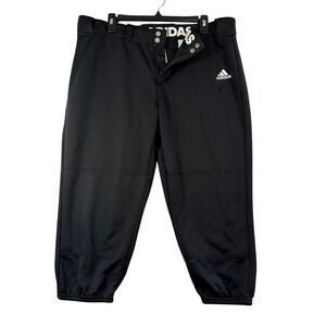 Adidas Womens XL Black Softball Pants Knickers Athletic Padded Knees Baseball